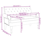 NNEVL Bench with Backrest Black 120x62x75.5 cm Fabric