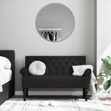 NNEVL Bench with Backrest Black 120x62x75.5 cm Fabric