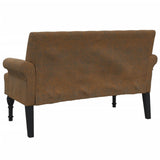 NNEVL Bench with Backrest Brown 120x62x75.5 cm Faux Suede Leather