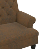 NNEVL Bench with Backrest Brown 120x62x75.5 cm Faux Suede Leather