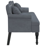 NNEVL Bench with Cushions Dark Grey 120.5x65x75 cm Velvet