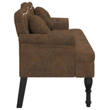 NNEVL Bench with Cushions Brown 120.5x65x75 cm Faux Suede Leather