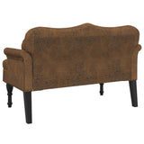 NNEVL Bench with Cushions Brown 120.5x65x75 cm Faux Suede Leather