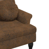 NNEVL Bench with Cushions Brown 120.5x65x75 cm Faux Suede Leather