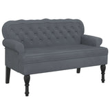 NNEVL Bench with Backrest Dark Grey 119.5x64.5x75 cm Velvet
