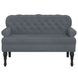 NNEVL Bench with Backrest Dark Grey 119.5x64.5x75 cm Velvet