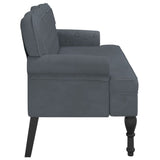 NNEVL Bench with Backrest Dark Grey 119.5x64.5x75 cm Velvet