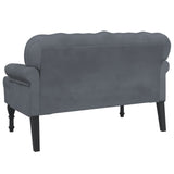 NNEVL Bench with Backrest Dark Grey 119.5x64.5x75 cm Velvet