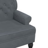 NNEVL Bench with Backrest Dark Grey 119.5x64.5x75 cm Velvet