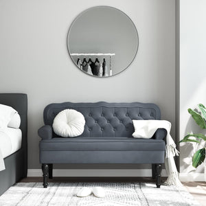NNEVL Bench with Backrest Dark Grey 119.5x64.5x75 cm Velvet