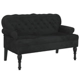 NNEVL Bench with Backrest Black 119.5x64.5x75 cm Velvet