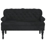 NNEVL Bench with Backrest Black 119.5x64.5x75 cm Velvet