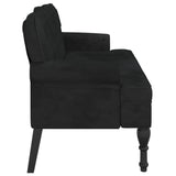 NNEVL Bench with Backrest Black 119.5x64.5x75 cm Velvet