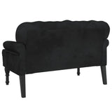 NNEVL Bench with Backrest Black 119.5x64.5x75 cm Velvet