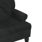 NNEVL Bench with Backrest Black 119.5x64.5x75 cm Velvet