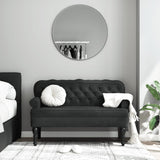 NNEVL Bench with Backrest Black 119.5x64.5x75 cm Velvet