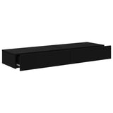 NNEVL TV Cabinets with LED Lights 2 pcs Black 60x35x15.5 cm