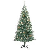 NNEVL Artificial Christmas Tree with 300 LEDs&Ball Set&Flocked Snow 180 cm