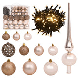 NNEVL Artificial Christmas Tree with 300 LEDs&Ball Set&Flocked Snow 180 cm