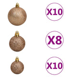 NNEVL Artificial Christmas Tree with 300 LEDs&Ball Set&Flocked Snow 180 cm