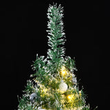 NNEVL Artificial Christmas Tree with 300 LEDs&Ball Set&Flocked Snow 210 cm