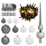 NNEVL Artificial Christmas Tree with 300 LEDs&Ball Set&Flocked Snow 210 cm