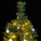NNEVL Artificial Hinged Christmas Tree with 150 LEDs & Ball Set 120 cm
