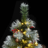 NNEVL Artificial Hinged Christmas Tree with 300 LEDs & Ball Set 180 cm