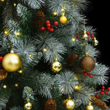 NNEVL Artificial Hinged Christmas Tree with 300 LEDs & Ball Set 180 cm