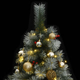 NNEVL Artificial Hinged Christmas Tree with 300 LEDs & Ball Set 180 cm