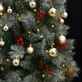 NNEVL Artificial Hinged Christmas Tree with 300 LEDs & Ball Set 180 cm