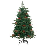 NNEVL Artificial Hinged Christmas Tree with 150 LEDs & Ball Set 120 cm