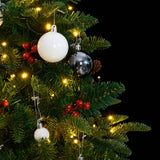 NNEVL Artificial Hinged Christmas Tree with 150 LEDs & Ball Set 150 cm