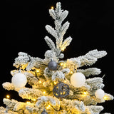 NNEVL Artificial Hinged Christmas Tree with 150 LEDs & Ball Set 150 cm
