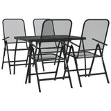 NNEVL 5 Piece Garden Dining Set Anthracite Metal Mesh