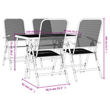 NNEVL 5 Piece Garden Dining Set Anthracite Metal Mesh
