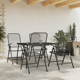 NNEVL 5 Piece Garden Dining Set Anthracite Metal Mesh
