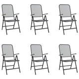 NNEVL 7 Piece Garden Dining Set Anthracite Metal Mesh