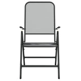 NNEVL 7 Piece Garden Dining Set Anthracite Metal Mesh
