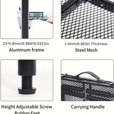 NNETM Portable Adjustable Height Folding Table with Handle