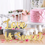 NNETM Love is Sweet Table Decor - Freestanding Wooden Love Sign