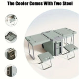 NNETM 32L Portable Outdoor Cooler Box & Folding Table Chair Set