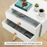 NNECW Nightstand WITH 2 Drawers for Small Spaces