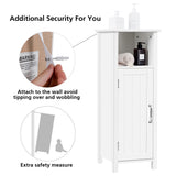 NNECW Adjustable Floor Storage Cabinet with Single Door for Bathroom