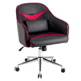 NNECW Adjustable Swivel Office Armchair with Massaging Cushion for Office Red