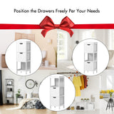 NNECW Floor Storage Cabinet with 2 Adjustable Drawers for Bathroom