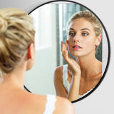 NNECW 60cm Round Wall Mirror with Metal Frame for Washroom