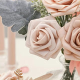 NNETM 25pcs Real Touch Cinnamon Combination Artificial Rose Flower Arrangement - Warm Taupe & Nude