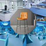 NNETM Iron Bar Chair with Backrest - Orange (75cm)