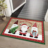 NNETM Merry Christmas Kitchen Rug - Festive Red and Green Polka Dots